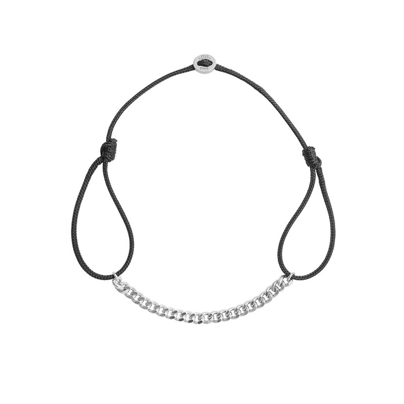 K10　ホワイトゴールド　Curb Chain　カーブチェーン　Cord Bracelet　コードブレスレット