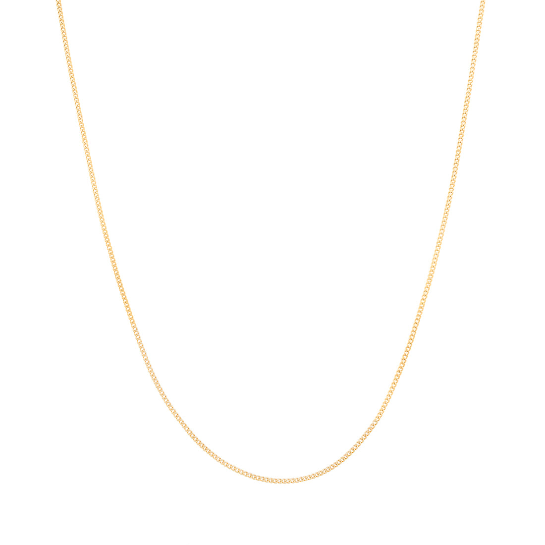 18K　イエローゴールド　Curb Chain　カーブチェーン　Necklace　ネックレス