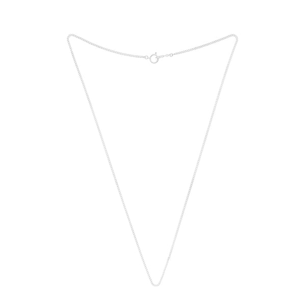 18K　ホワイトゴールド　Curb Chain　カーブチェーン　Necklace　ネックレス