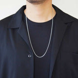 silver925　シルバー925　Necklace　ネックレス　Curb Chain　カーブチェーン　着用