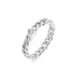 18K　ホワイトゴールド　Curb Chain　カーブチェーン　Ring　チェーンリング　diamond　ダイア