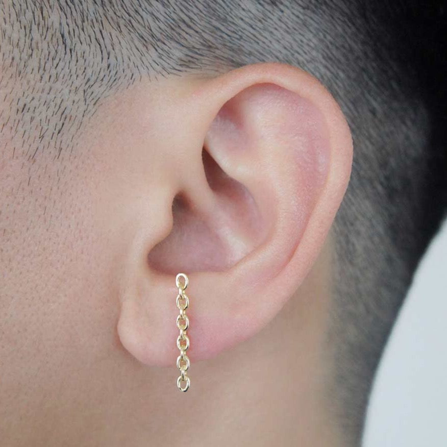 18K　Anchor Chain　ピアス　long　着用写真