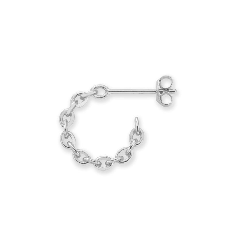 18K　Anchor Chain　片耳ピアス　フープピアス　ホワイトゴールド　Mサイズ