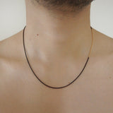 silver　シルバー　18K　ブラックコーティング　ネックレス　Necklace　着用