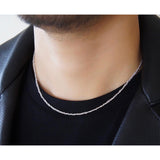 18K　Necklace　ネックレス　チェーンネックレス　ホワイトゴールド　着用