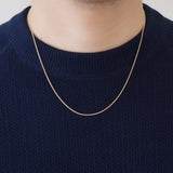 18K　Necklace　Oval Chain　ネックレス　オーバルチェーン　着用