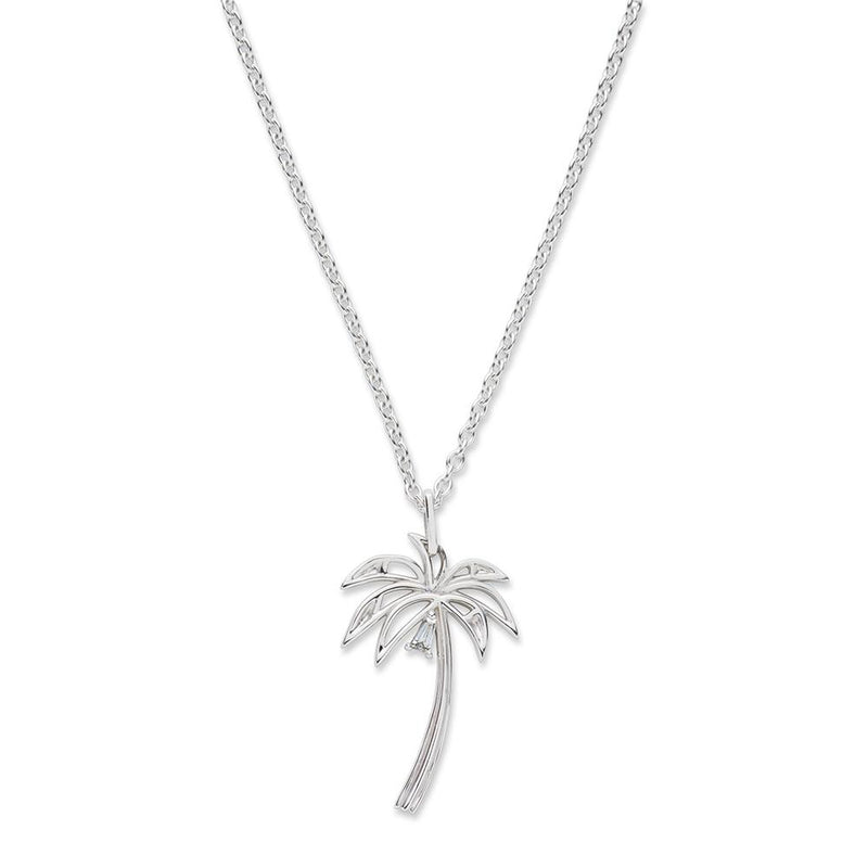 18K　Palm Tree パームツリー　Necklace　ネックレス　diamond　ダイアモンド　ホワイトゴールド