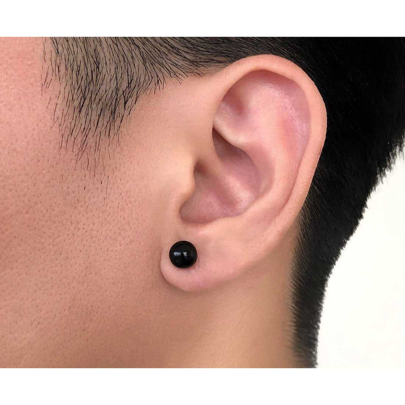 18K　Earring　片耳ピアス　Onyx　オニキス