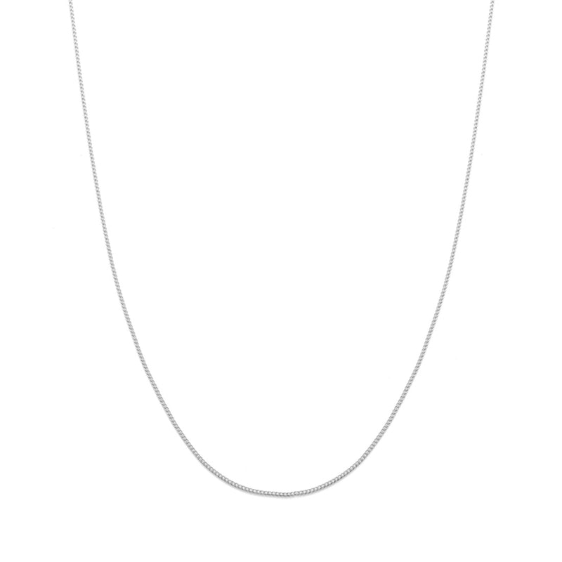 18K　ホワイトゴールド　Curb Chain　カーブチェーン　Necklace　ネックレス
