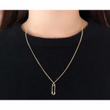 18K　Safety Pin　Necklace　ネックレス　イエローゴールド　着用写真