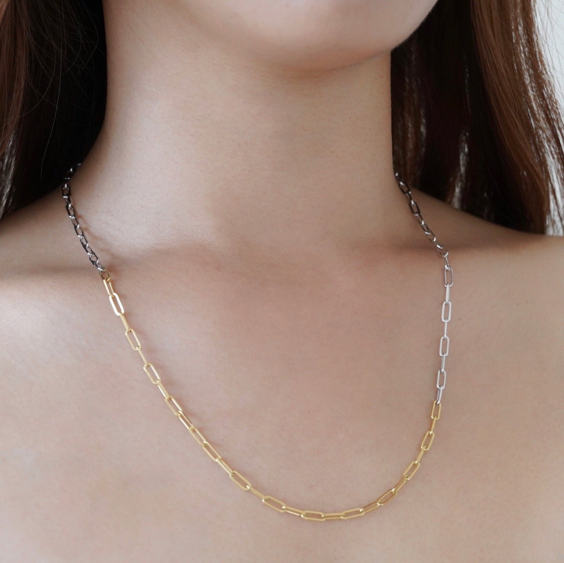 Long Link Chain Combination Necklace