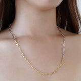 18K　Necklace　ネックレス　Long Link Chain　ロングリンクチェーン　combination　コンビネーション　着用