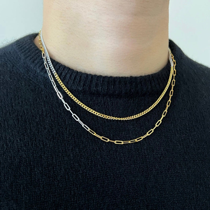 18K　Necklace　ネックレス　Long Link Chain　ロングリンクチェーン　combination　コンビネーション　コーディネート