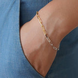 18K　Bracelet　ブレスレット　Long Link Chain　ロングリンクチェーン　combination　コンビネーション　着用