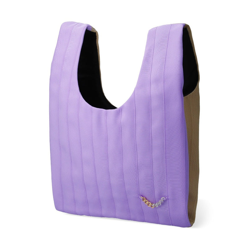 ラベンダー　ベージュ　ショッパーバック　Shopper　bag