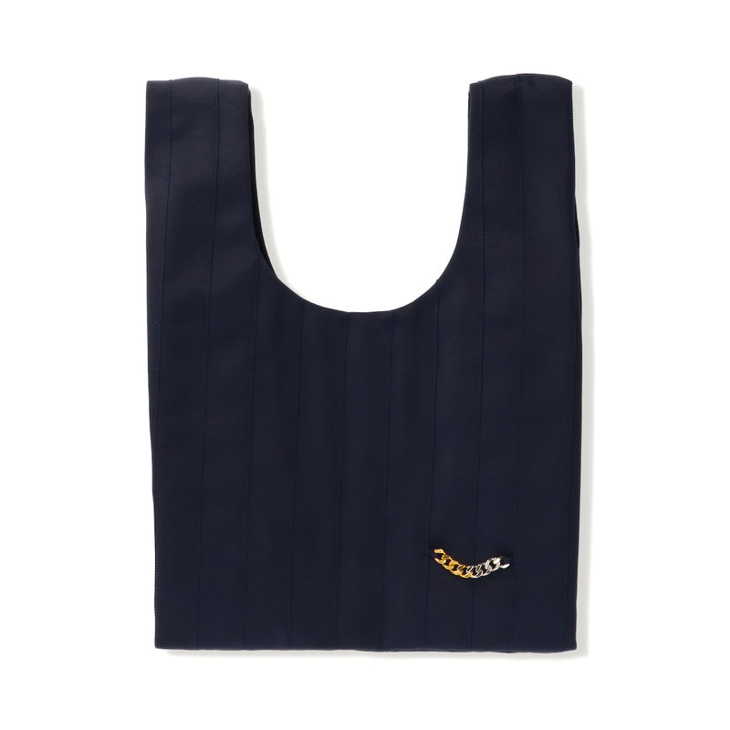 Shopper bag　ショッパーバック　グログランリボン　ミディアムサイズ　NAVY
