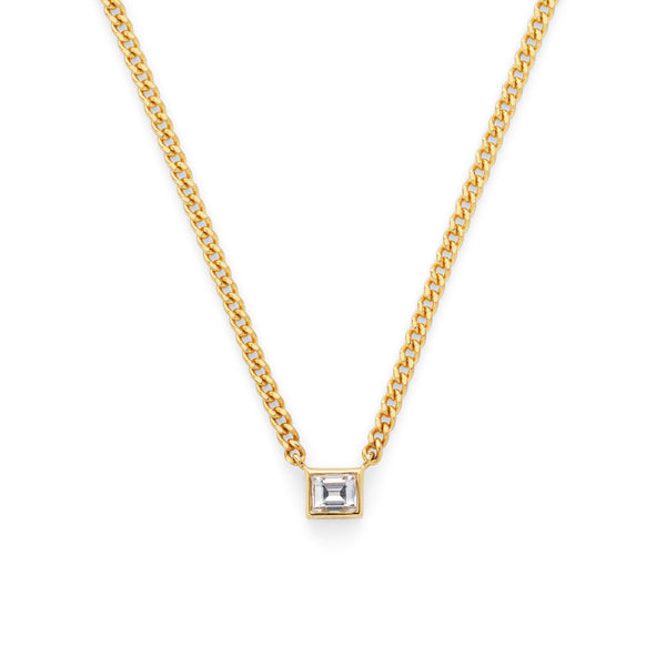 18K　イエローゴールド　Curb Chain　カーブチェーン　Necklace　ネックレス　Diamond　ダイア