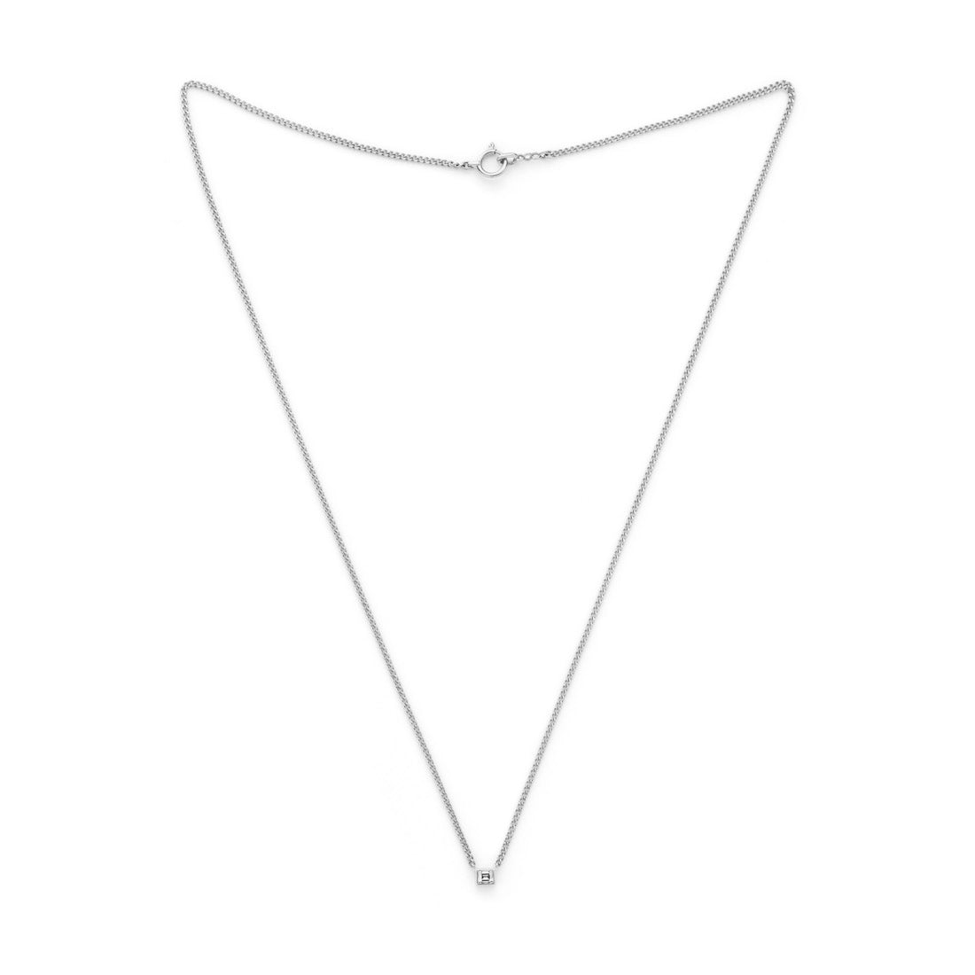 18K　ホワイトゴールド　Curb Chain　カーブチェーン　Necklace　ネックレス　Diamond　ダイア