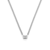 18K　ホワイトゴールド　Curb Chain　カーブチェーン　Necklace　ネックレス　Diamond　ダイア　