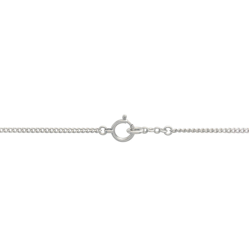 18K　ホワイトゴールド　Curb Chain　カーブチェーン　Necklace　ネックレス　Diamond　ダイア　引き輪