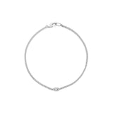 18K　ホワイトゴールド　Curb Chain　カーブチェーン　Bracelet　ブレスレット　Diamond　ダイア
