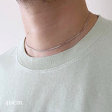 18K　Mixed Chain　Necklace　ネックレス　ホワイトゴールド　着用　40cm