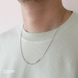 18K　Mixed Chain　Necklace　ネックレス　ホワイトゴールド　着用　55cm