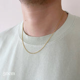 18K　Mixed Chain　Necklace　ネックレス　イエローゴールド　着用　50cm