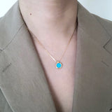 18K　Small Compass　スモールコンパス　Turquoise　ターコイズ　Necklace　ネックレス　イエローゴールド　着用