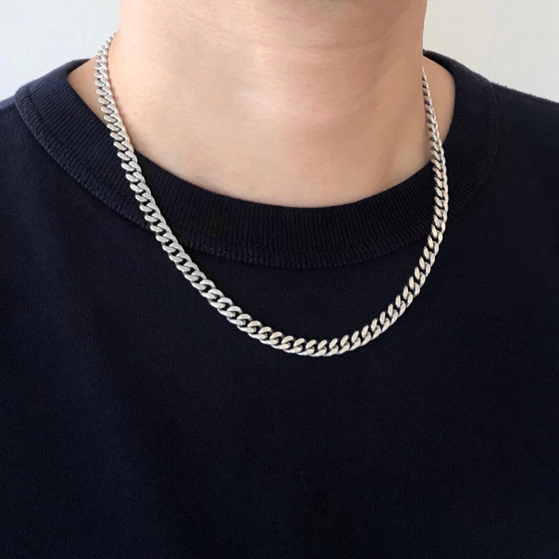 Silver Curb Chain Necklace – FIVE THIRTY PARK