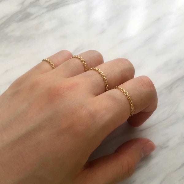 18K　Ring　Anchor Chain　チェーンリング　アンカーチェーン　着用