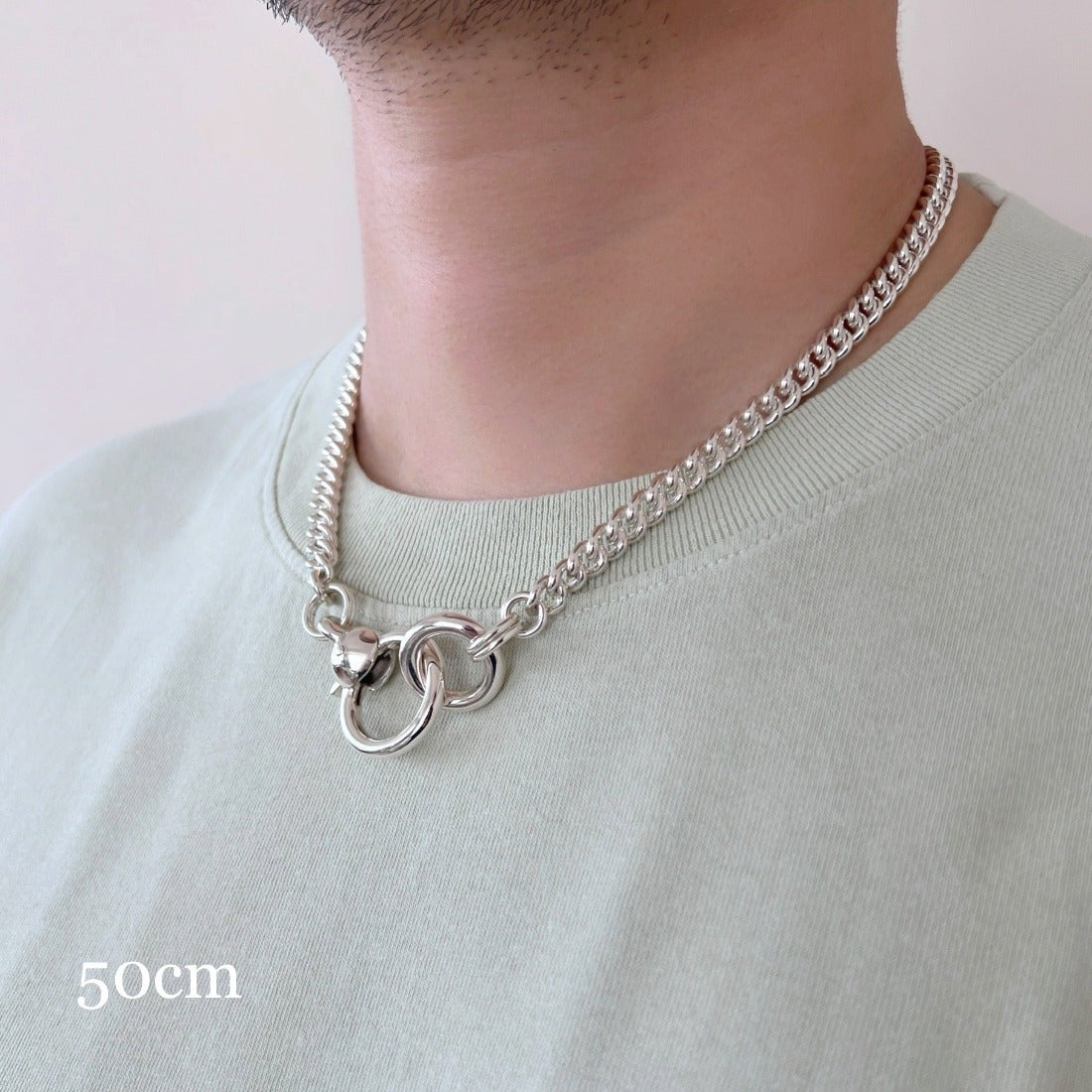 シルバー925　silver925　ネックレス　Necklace　50cm　着用写真