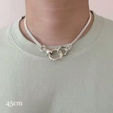 シルバー925　チェーンネックレス　45cm　silver925　Chain Necklace　着用写真