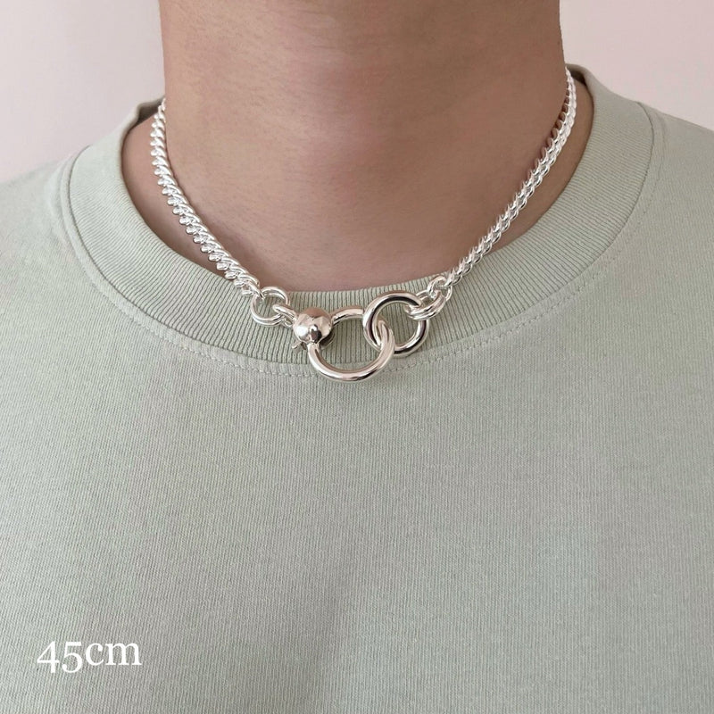 シルバー925　チェーンネックレス　45cm　silver925　Chain Necklace　着用写真