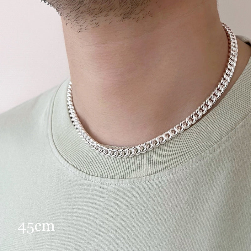 シルバー925　チェーンネックレス　45cm　silver925　Chain Necklace　着用