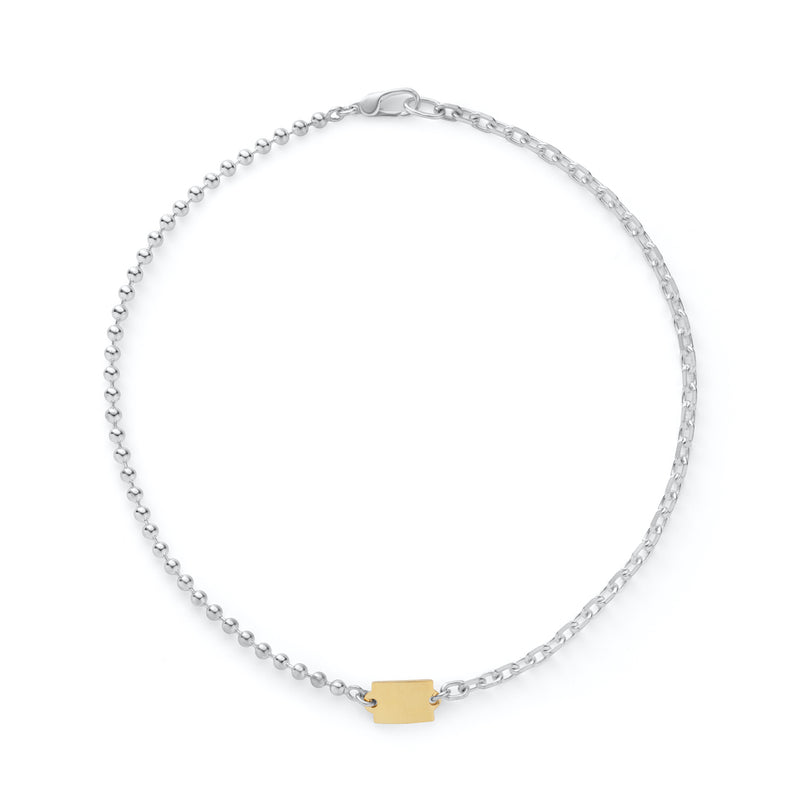 Silver　18K　Tag Chain　Anklet　タグチェーン　アンクレット