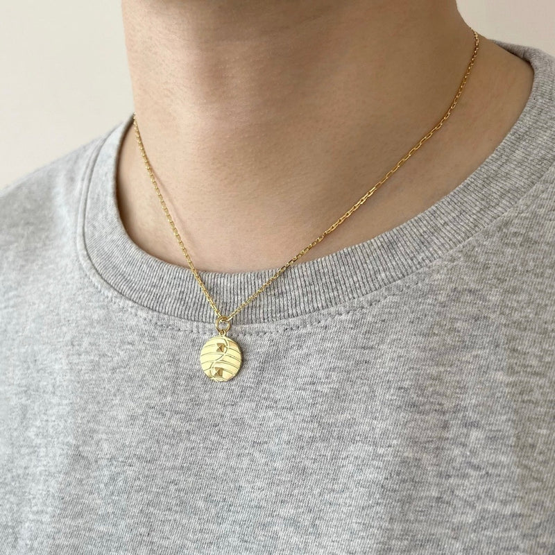 K18　コイン　ネックレス　Coin Necklace　着用