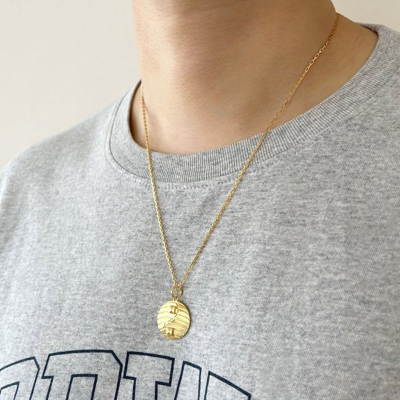 18K　コイン　ネックレス　Coin Necklace　着用　ラージサイズ