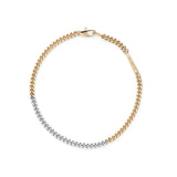 K18　カーブチェーンブレスレット　コンビネーション　Curb Chain　Combination