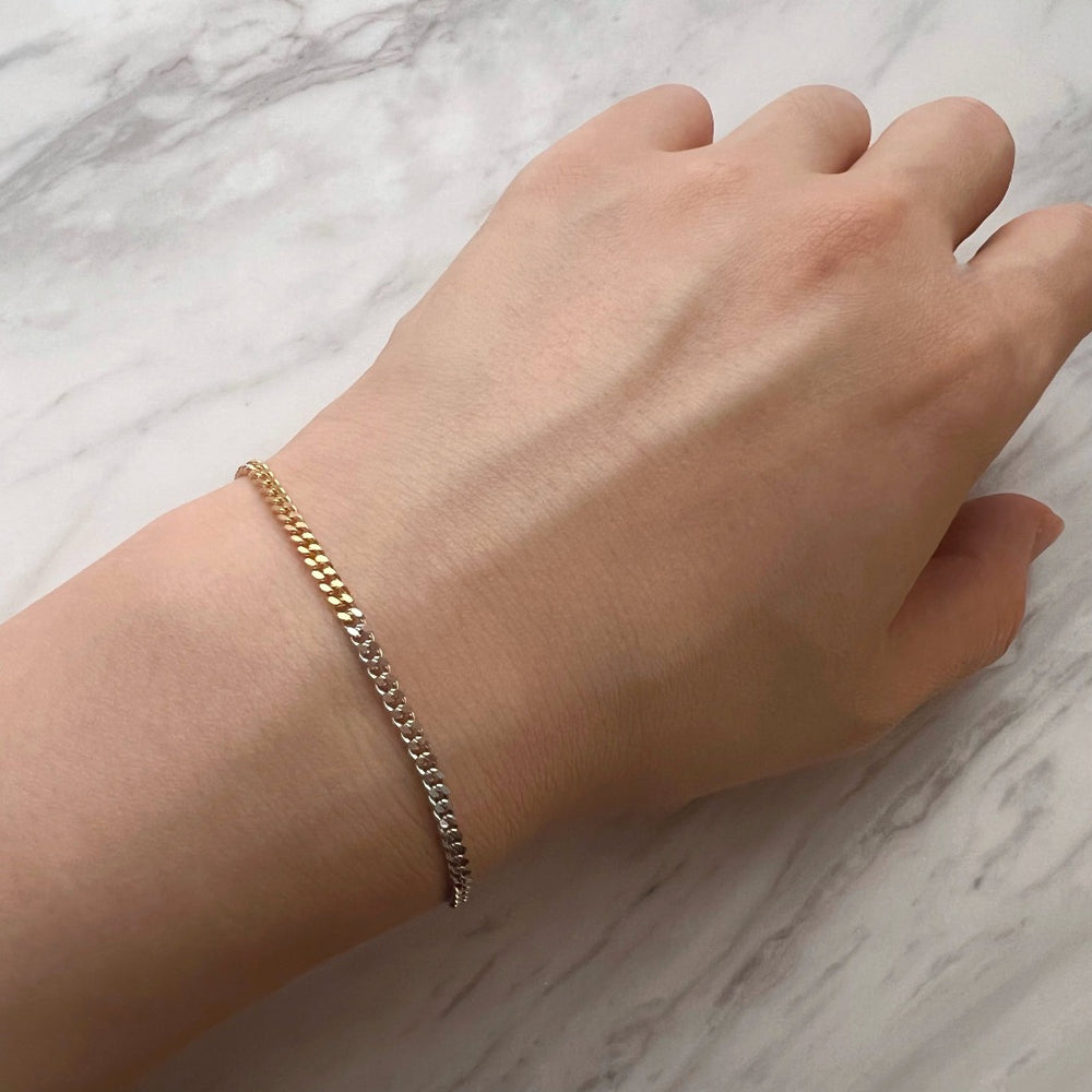 18K Curb Chain Combination Bracelet