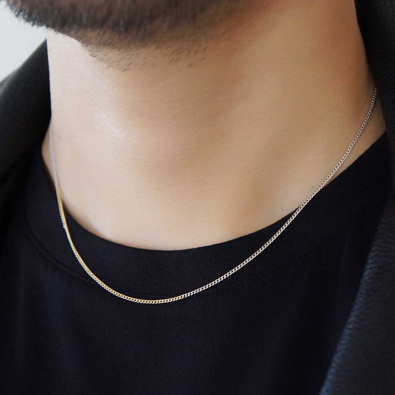 18K　コンビネーション　Combination　ネックレス　Necklace　Chain Necklace　チェーンネックレス　着用