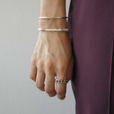 18K　イエローゴールド　Bangle　クリスタルバングル　着用　コーディネート