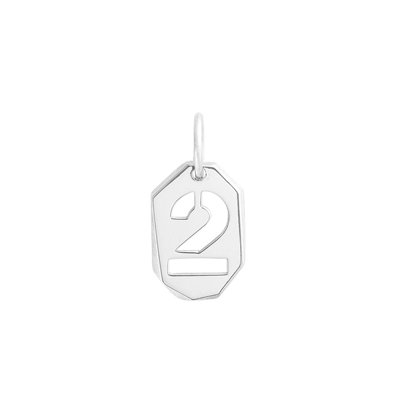 18K　ホワイトゴールド　Number　Charm　チャーム