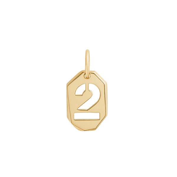 18K　イエローゴールド　Number　Charm　チャーム