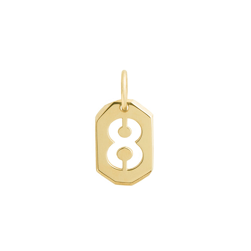 18K　イエローゴールド　Number　Charm　チャーム