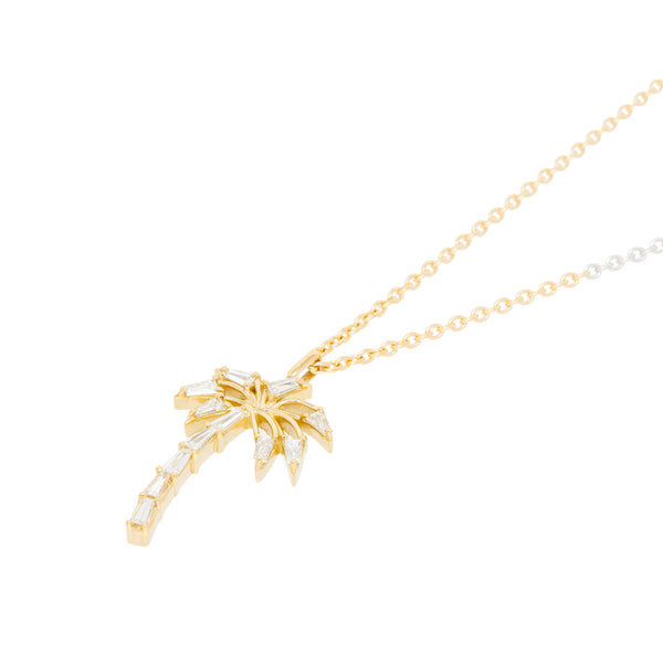 18K　Palm Tree パームツリー　Necklace　ネックレス　diamond　ダイアモンド　combination　コンビネーション