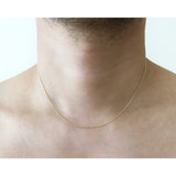18K　イエローゴールド　Curb Chain　カーブチェーン　Necklace　ネックレス　着用　45cm