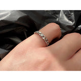 18K　ホワイトゴールド　Curb Chain　カーブチェーン　Ring　チェーンリング　diamond　ダイア