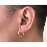 18K　Wire Hoop　ピアス　片耳ピアス　フープピアス　Mサイズ　イエローゴールド
