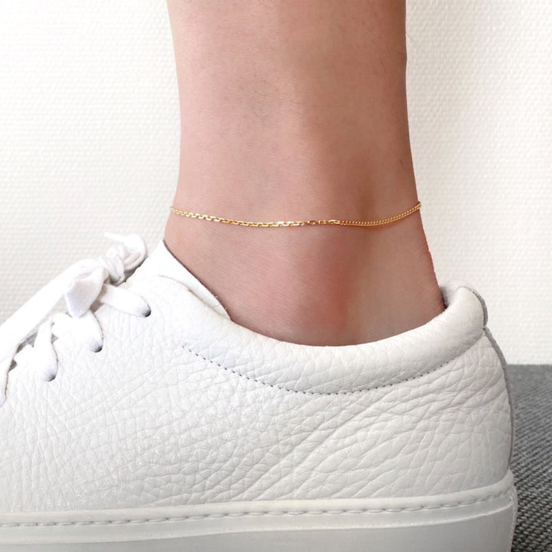 K18　Anklet　アンクレット　イエローゴールド　着用